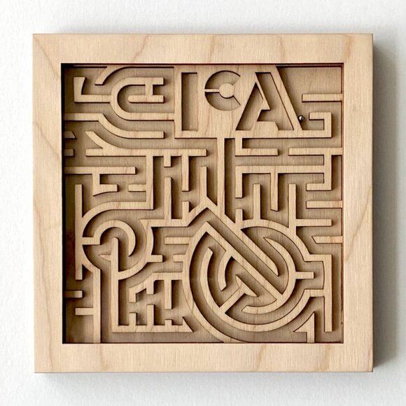 NEW NWOT ICA Boston Relaxing Rolling Wood Wooden Maze Bright Beam Goods - Picture 1 of 4